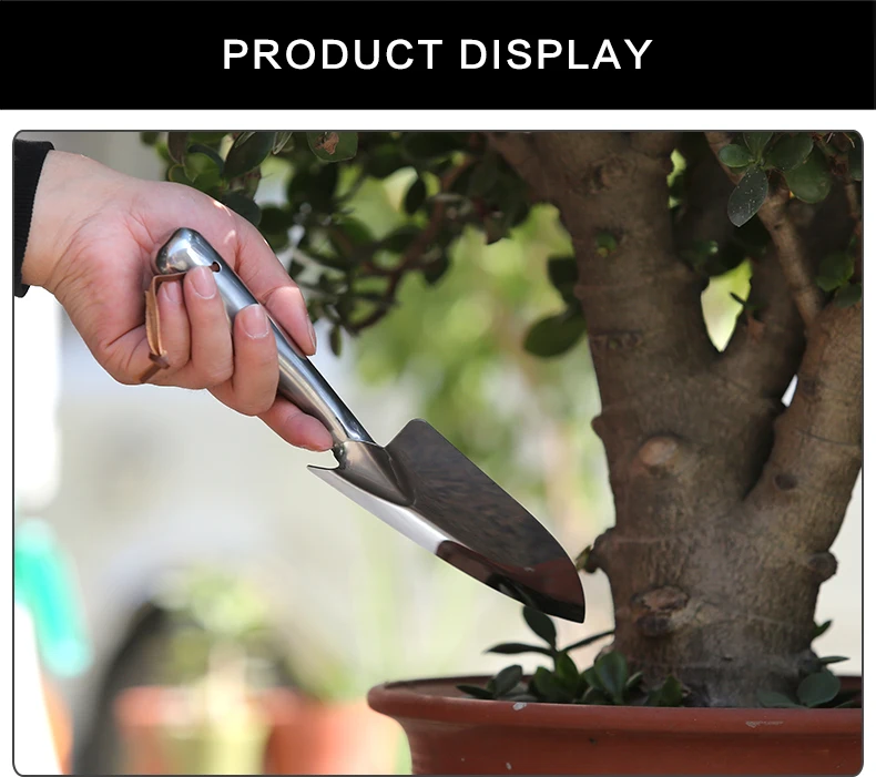 Small shovel garden tool small spade light metal garden shovel garden digging with scale