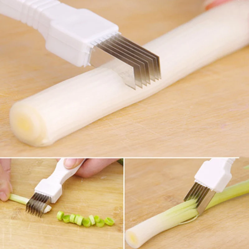 

1 Pcs Stainless Steel Green Onions Cutter Green Spring Onion Slicer Device Vegetable Shredder Slicer Cutter Easy Handle