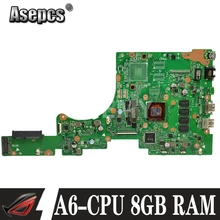 Akmey E402BA with A6-CPU 8GB RAM mainboard For ASUS VivoBook E402 E402B E402BA E402BP Laotop Mainboard E402BA Motherboard test