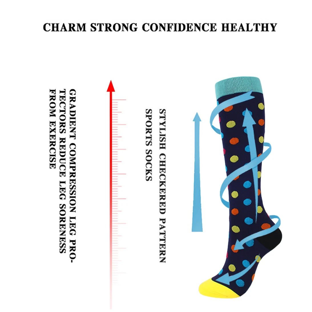 Wholesale Compression Stockings 7 PAIRS PER SET Outdoor Sport Compression Socks Knee High Outdoor Accessories Footwear