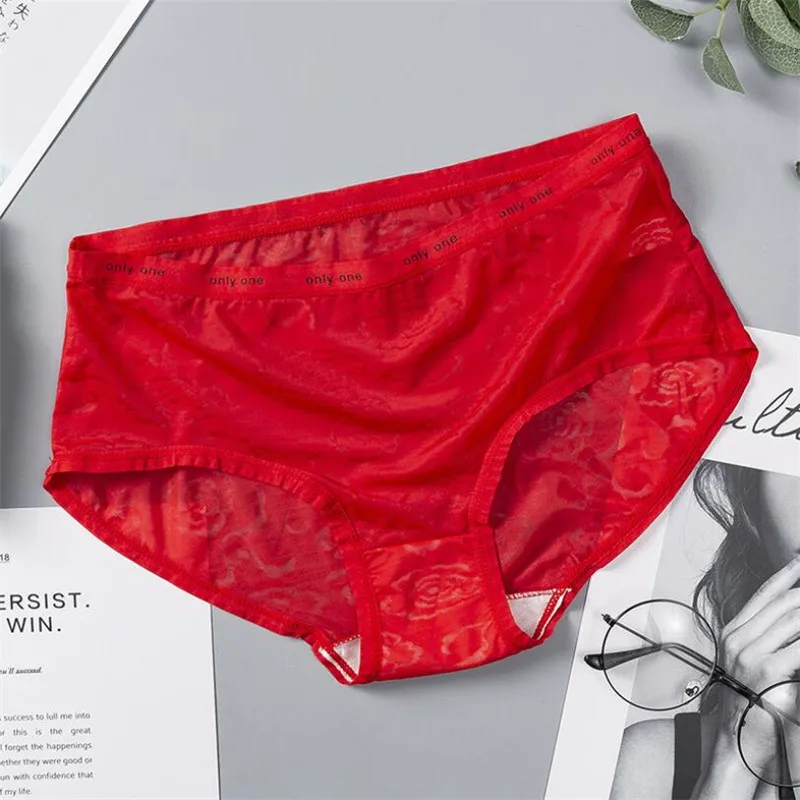 M-XXXL, женские бесшовные трусики, модные сексуальные удобные прозрачные трусы, женское и дамское сексуальное нижнее белье - Цвет: Красный