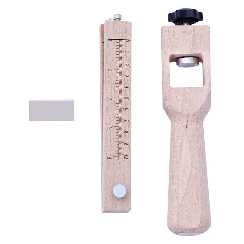 

Adjustable Leather Strap Cutter Leathercraft Strip Belt DIY Hand Cutting Wooden Strip Cutter with 5 Sharp Blades Leather Tools