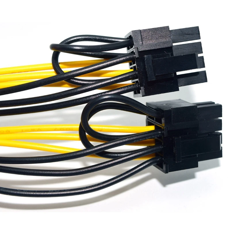 

6Pin to Dual 8Pin Power Adapter Cable Graphics Card Power Extension Cable 6Pin Female to 2XPin Male Mining Cable