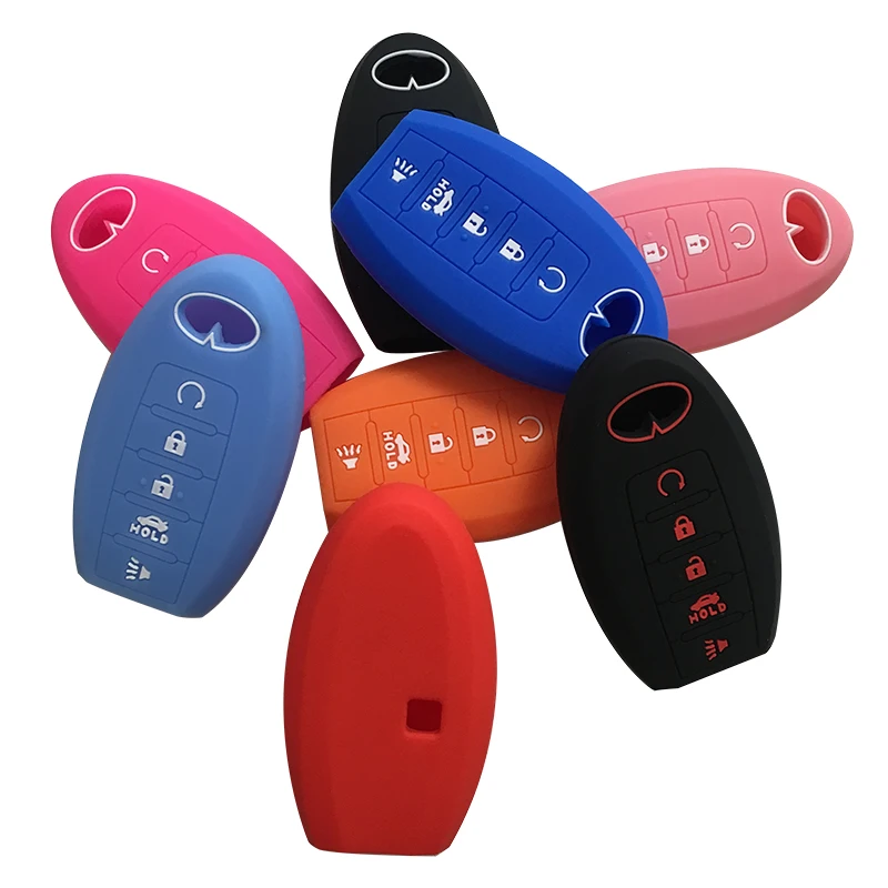 

For Infiniti G25 G37 FX37 FX50 EX35 EX37 Q70L M45 M56 Q60 QX50 QX70 JX35 Silica Gel Car Key Cover Case for Keychain Alarm