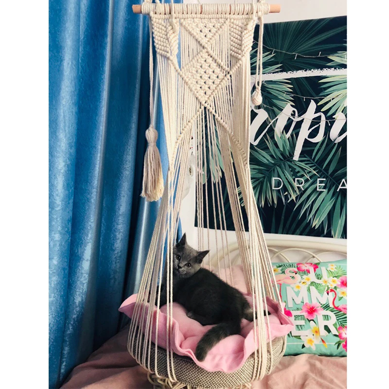 Ins Bohemia Cat Hole Leisure cat hammock tent kitten beds house cat kennel cat window hammock cushion mat cat window hammock