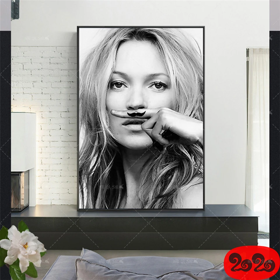 

Modern Fashion Creative Girl Canvas Print Poster Wall Art Print Canvas Painting Poster Wall Picture Living Room Home Decoration