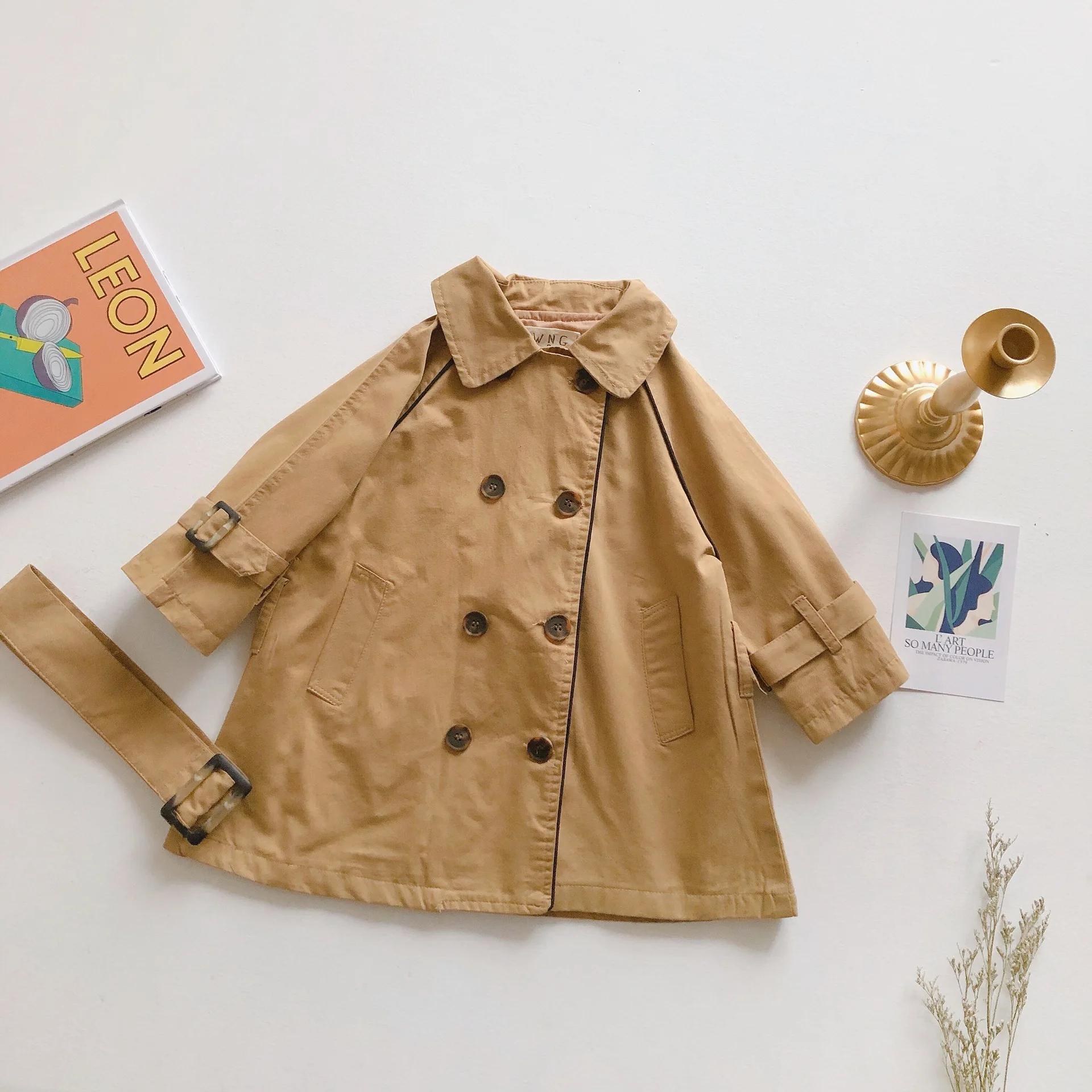 Новое поступление весеннее хлопковое пальто в Корейском стиле однотонное модное