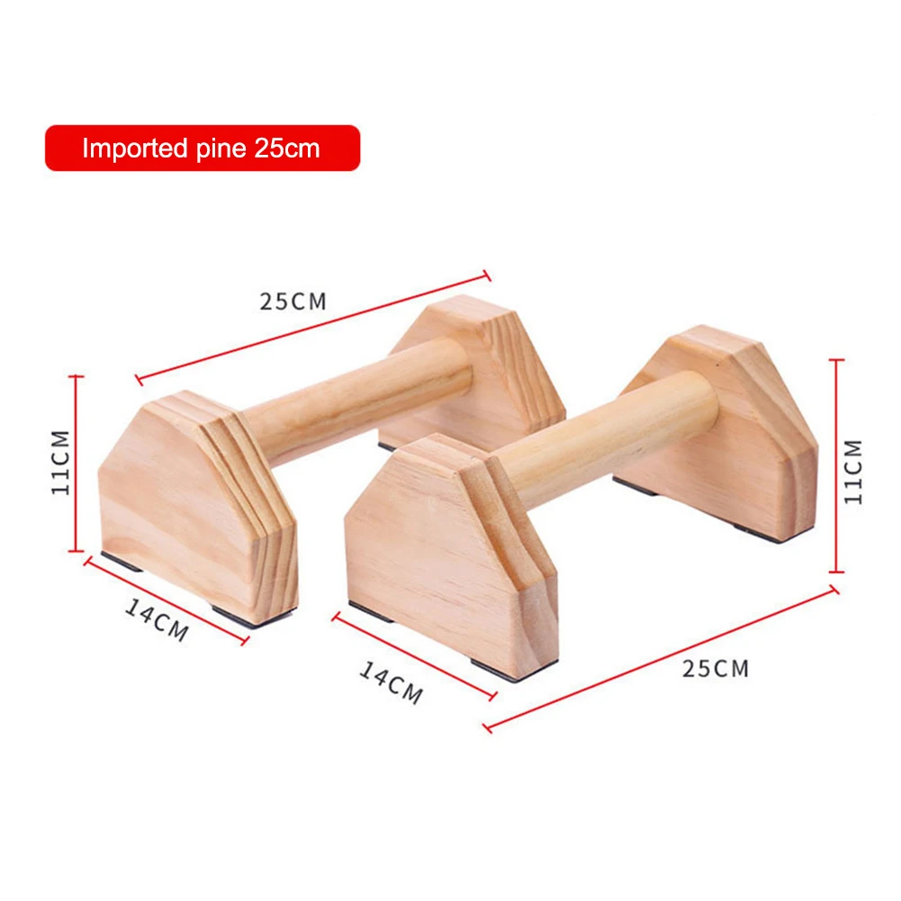 

1 Pair Wooden Pine Push Up Stands Bars Gym Training Chest Rack Handstand Parallel Bar Durable Double Rod Fitness Equipment