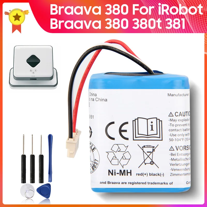 100% Оригинальный аккумулятор 7 2 В для iRobot Roomba 380 Braava 380t 381 MINT 5200C 5200 сменный 2000 мАч |