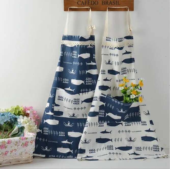 Льняной безрукавный фартук для ресторана дома и кухни с карманом приготовления