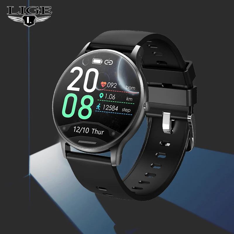 

Смарт-часы LIGE с пульсометром и тонометром, водонепроницаемые