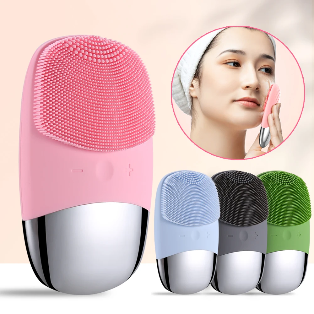 

Rechargeable Electric Face Cleanser Ultrasonic Facial Massager Cleansing Brush Waterproof Spin Sonic Exfoliating Face Scrubber