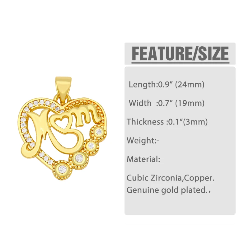 OCESRIO модное золотое ожерелье с белым камнем для мамы Подвески изготовления