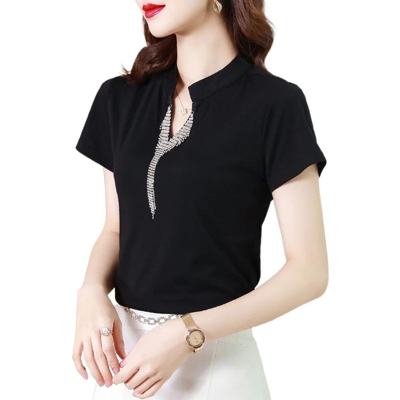 

Women's Blouses Casual Shirts Fashion V-neck Shirt Lady Tops Korean Slim Chiffon Blouse Long Sleeve Top Summer Buttons 20046