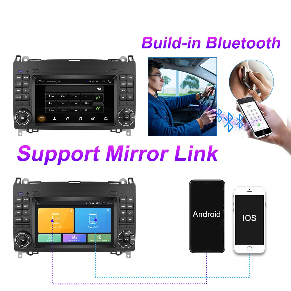For Mercedes Benz B200 A B Class W169 W245 Viano Vito W639 Sprinter W906 Android Car radio Multimedia Player audio video player |