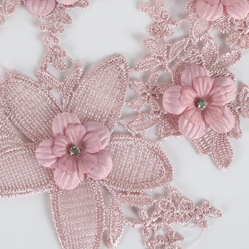 1 пара вышитых 3d цветочных наклеек жемчужинами кружевных аппликаций детское