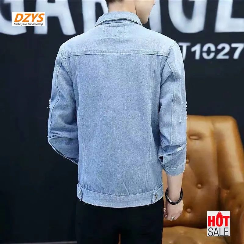 Мужская джинсовая куртка Новинка лета-осени 2019 красивая трендовая одежда