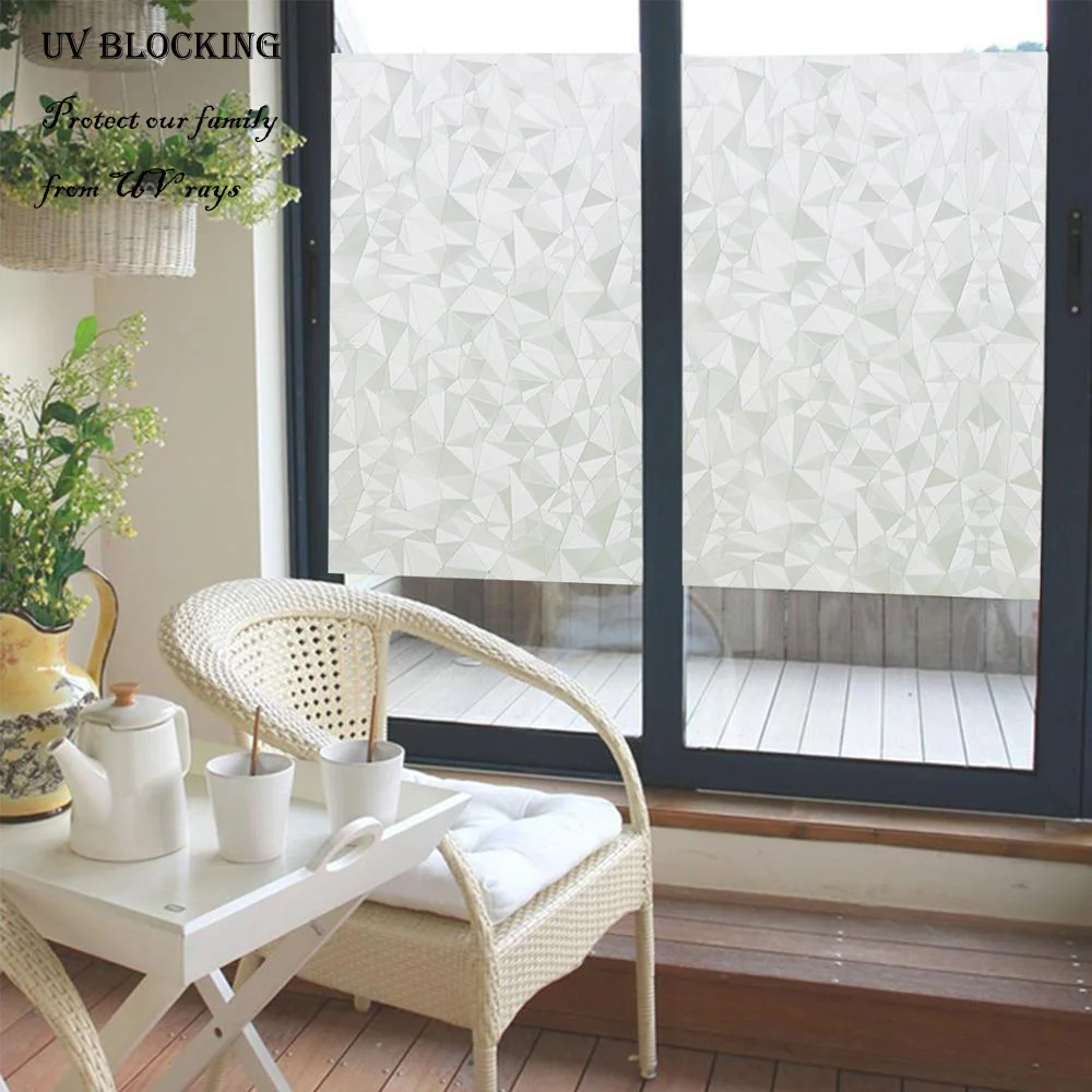 

3D Frosted Window Privacy Film Static Cling Opaque Uv Blocking Window Stickers Non Adhesive Vinyl Glass Stickers for Bathroom