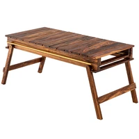 nature hike outdoor camping solid wood sliding combination table folding portable outdoor picnic travel barbecue table