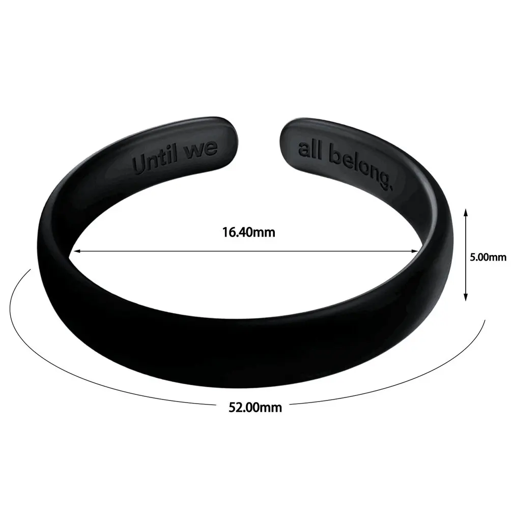 Hot Sale Fashionable Total Black Letter Ring Copper Incomplete Open Marriage Equality Theme 4 Size Fashion 2019 | Украшения и