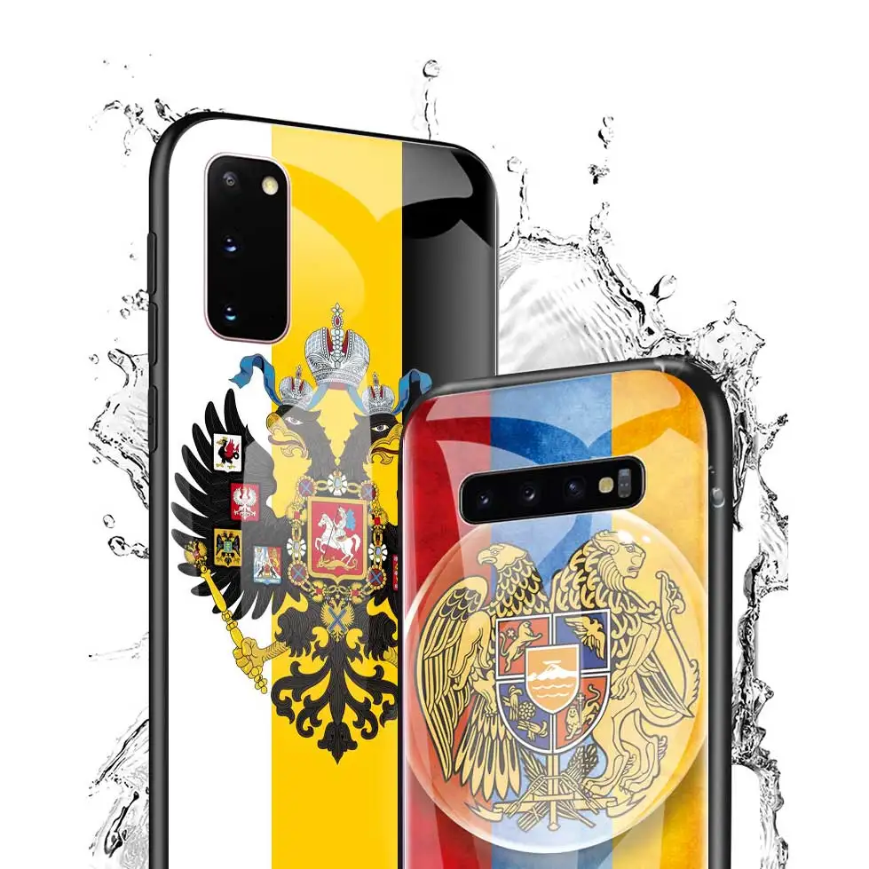 

Armenia russia Flag coat Tempered Glass Phone Case for Samsung Galaxy S20 FE S10 Plus S10e S9 S8 Phone Shell Note 10+ 10 Lite