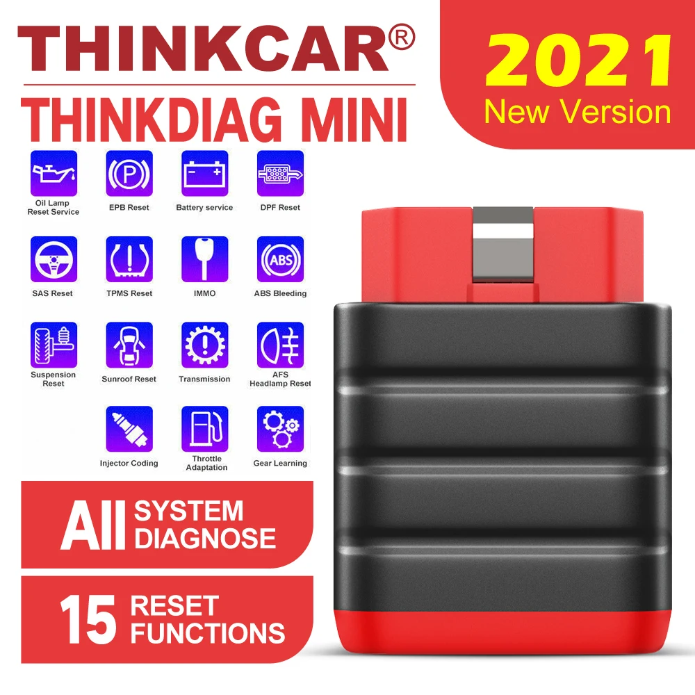 Thinkcar Thinkdiag мини OBD2 сканер Bluetooth Профессиональный OBD 2 Автомобильный 15 сбросить