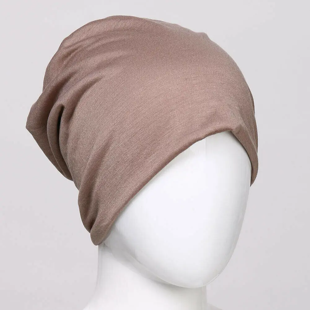 

Unisex Skullies Women Men Cotton Ski Crochet Slouch Hat Solid Cap Couples Casual Oversized Beanies