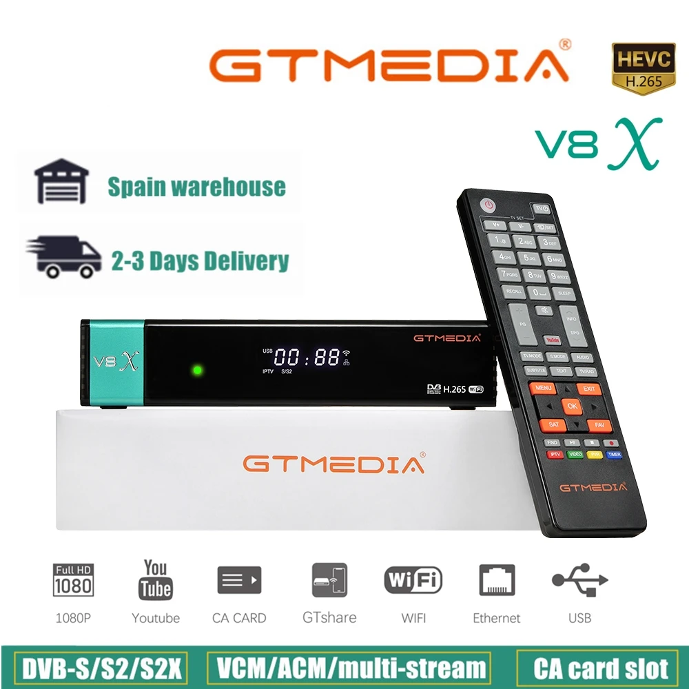 GTMEDIA-спутниковый декодер V8X DVB-S2 DVB S2X Full HD H.265 обновление с приемника Gtmedia V8 NOVA Sat