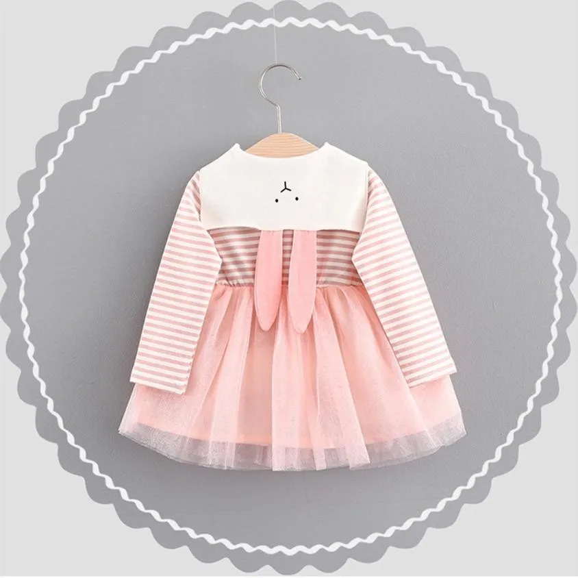 Зимнее платье для малышей; Vestido; вечерние мини-платья для новорожденных с милым кроликом; одежда принцессы; vestidos Infantil; Одежда для девочек; Sukienki