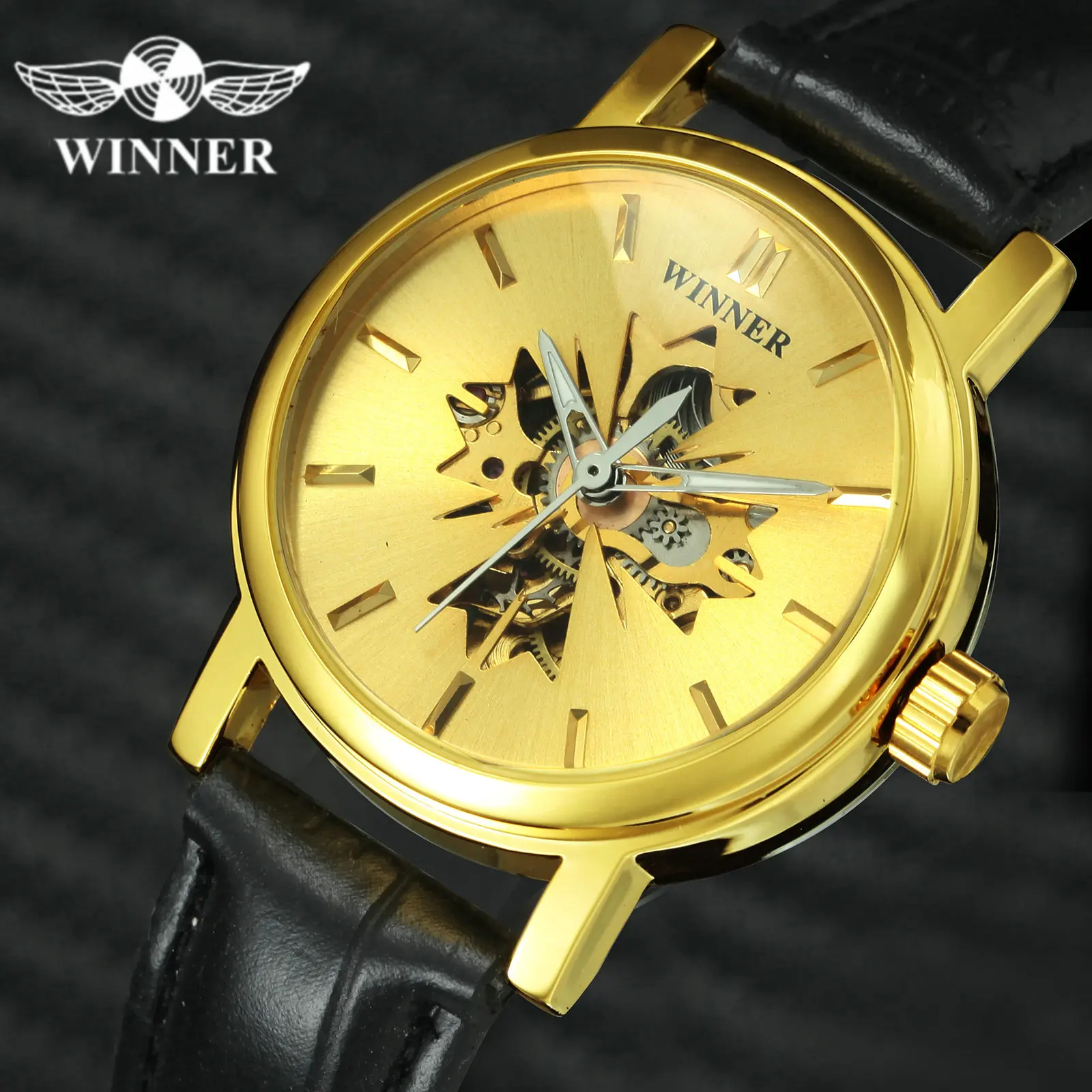 Победитель официальная мода повседневные женские часы кожаный ремешок кленовый
