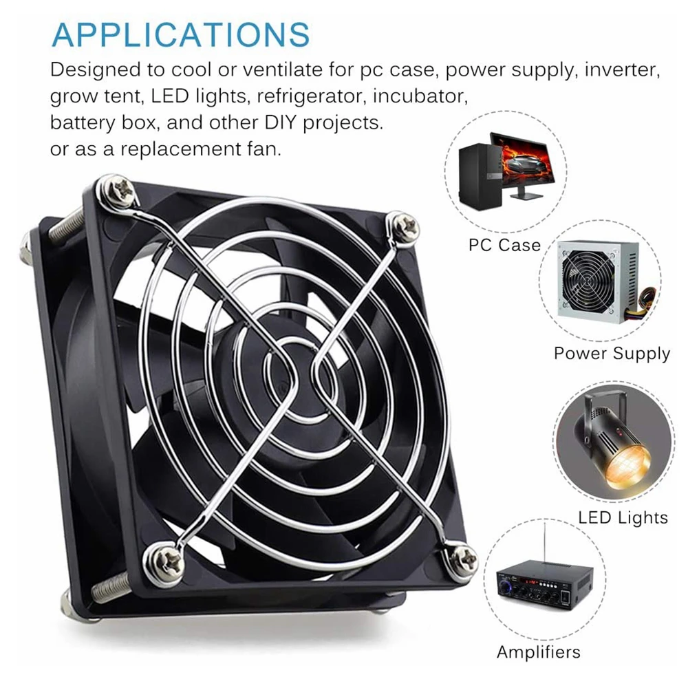 Aokin 80x80x25mm DC 5V 12V 24V Бесщеточный вентилятор охлаждения 2-Pin Высокая