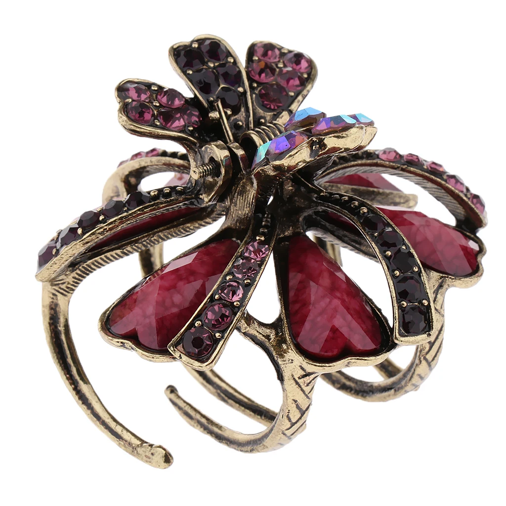 

Women Rhinestone Hair Claw Metal Crystal Hair Clip Vintage Hairpin Hair Jewelry Decor