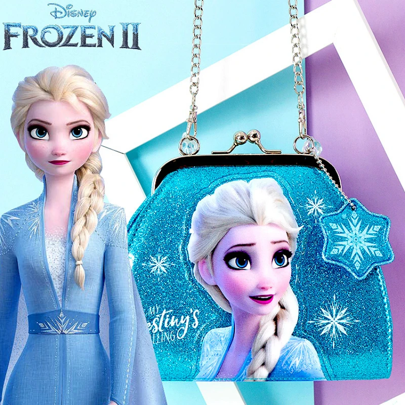 

Disney Frozen 2 Cartoon Messenger Bag Shoulder Pu Girls Fashion Handbag Anna Elsa Shopping Bag Gift Mobile Phone Bag Purse