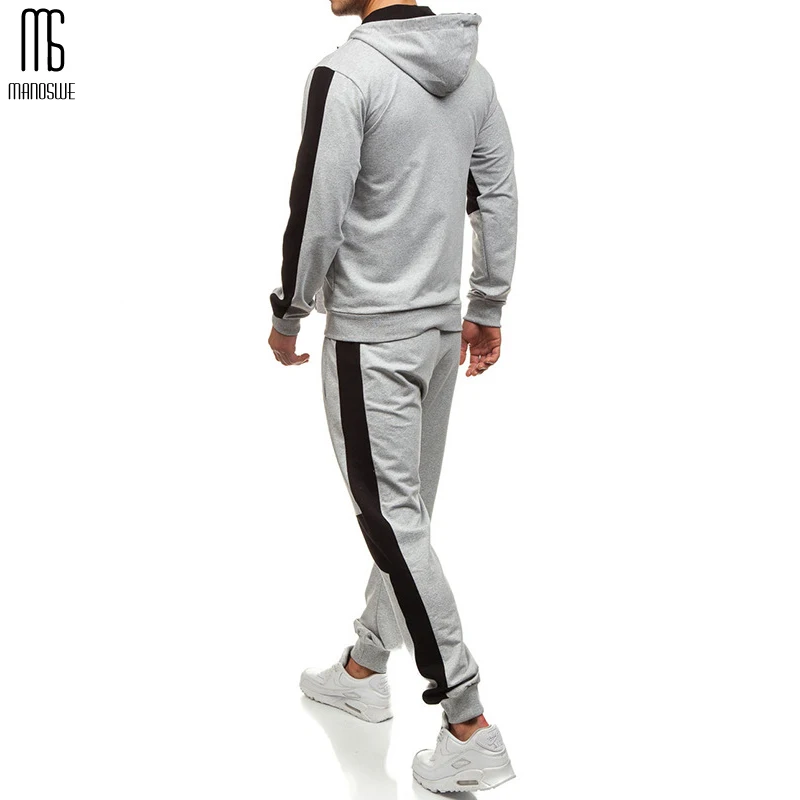 Осенне-зимний мужской комплект с толстовкой 2019 повседневный спортивный костюм