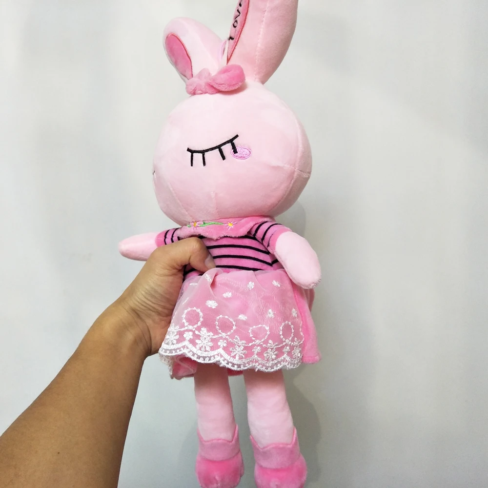 Детская плюшевая игрушка розовый кролик закрытый глаз животное подарок на день