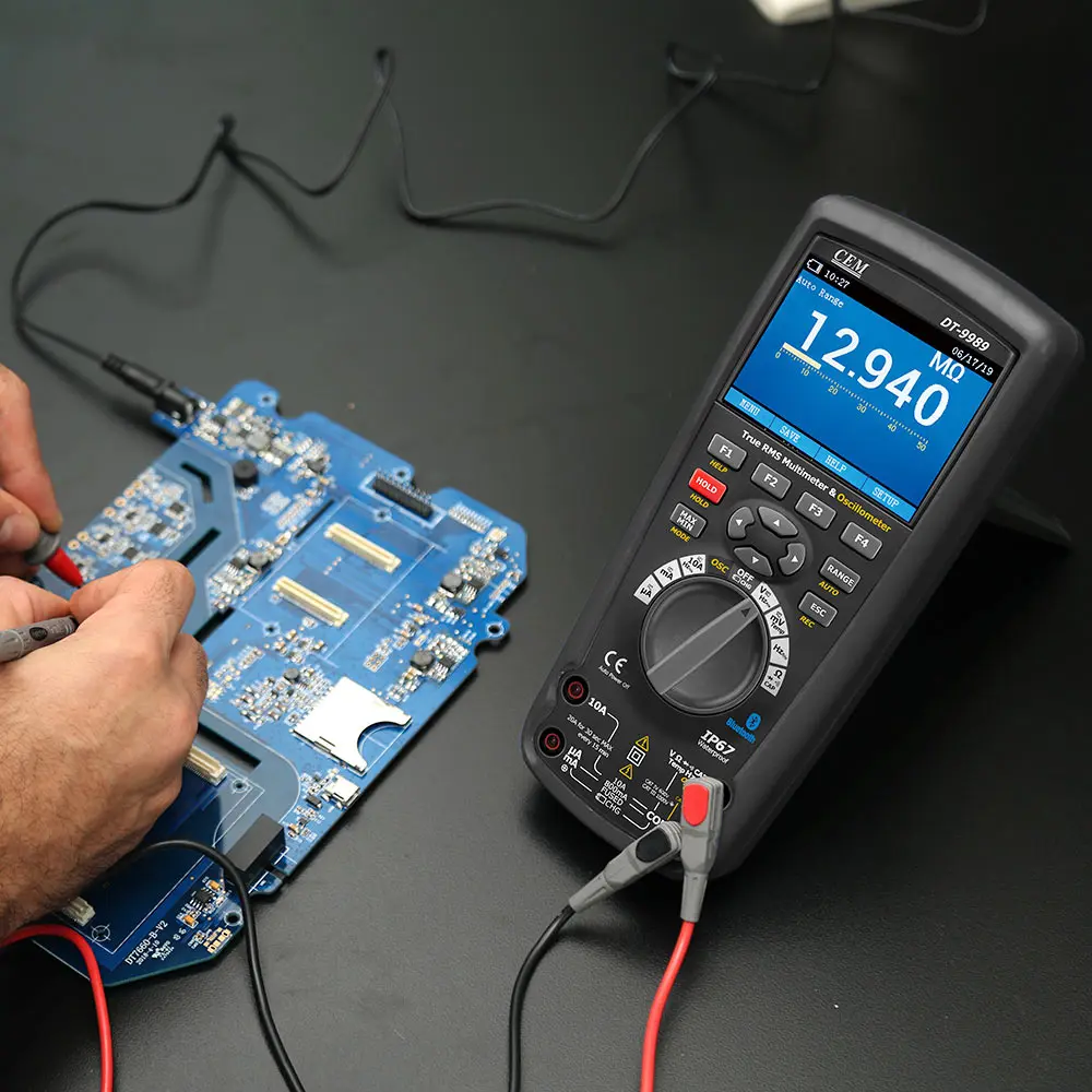Цифровой мультиметр осциллограф цветной ЖК экран usb DT 9989 профессиональный тест