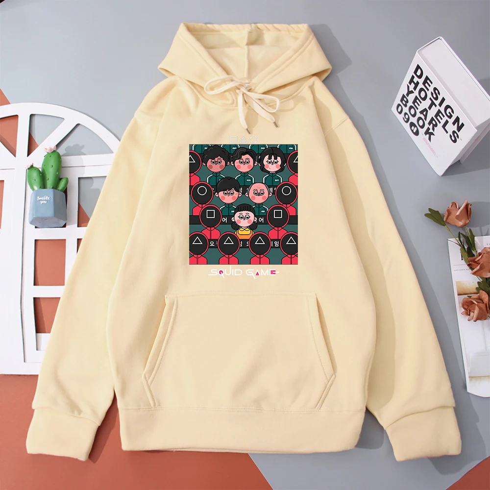 

Cartoon Graphic Korean TV Series Hoodie Squid Game Anime Style Female Hoodies Winter Autumn Clothes Hip Hop Cute Streetwear