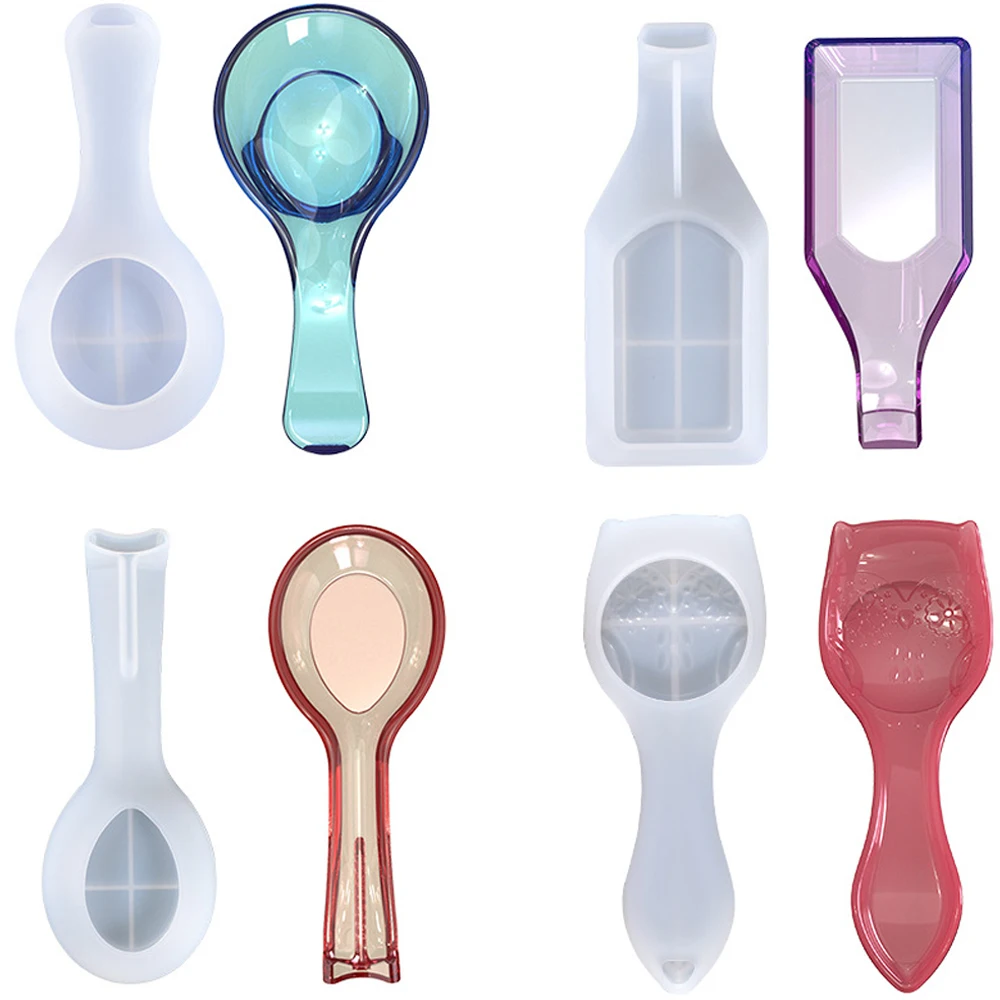

DIY Crystal Epoxy Mold Spoon Bottom Pad Spatula Rack Silicone Mould