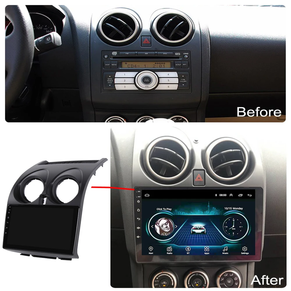 Для Nissan Qashqai 2006 2013 9 &quot2.5D 2 Din Android 8 1 головное устройство с рамкой автомобильное радио стерео WiFi GPS