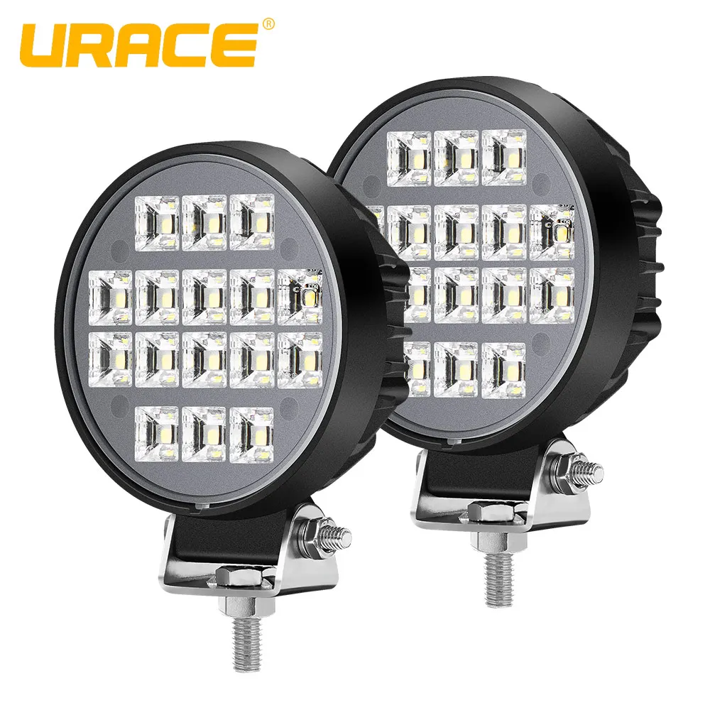 

URACE 3.5" 4-Row Round Offroad LED Bar 48w Flood LED Beams For Jeep ATV UAZ SUV 4WD 4x4 Truck Tractor 12v 24v LED Work Light