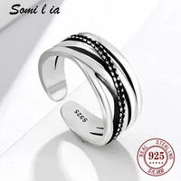 somilia korean fashion layered 100 925 sterling silver rings men women open finger ring female engagement rings fine jewelry