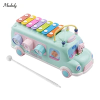 muslady kids xylophone toy bus musical education percussion instrument with mallet for toddler young kids children