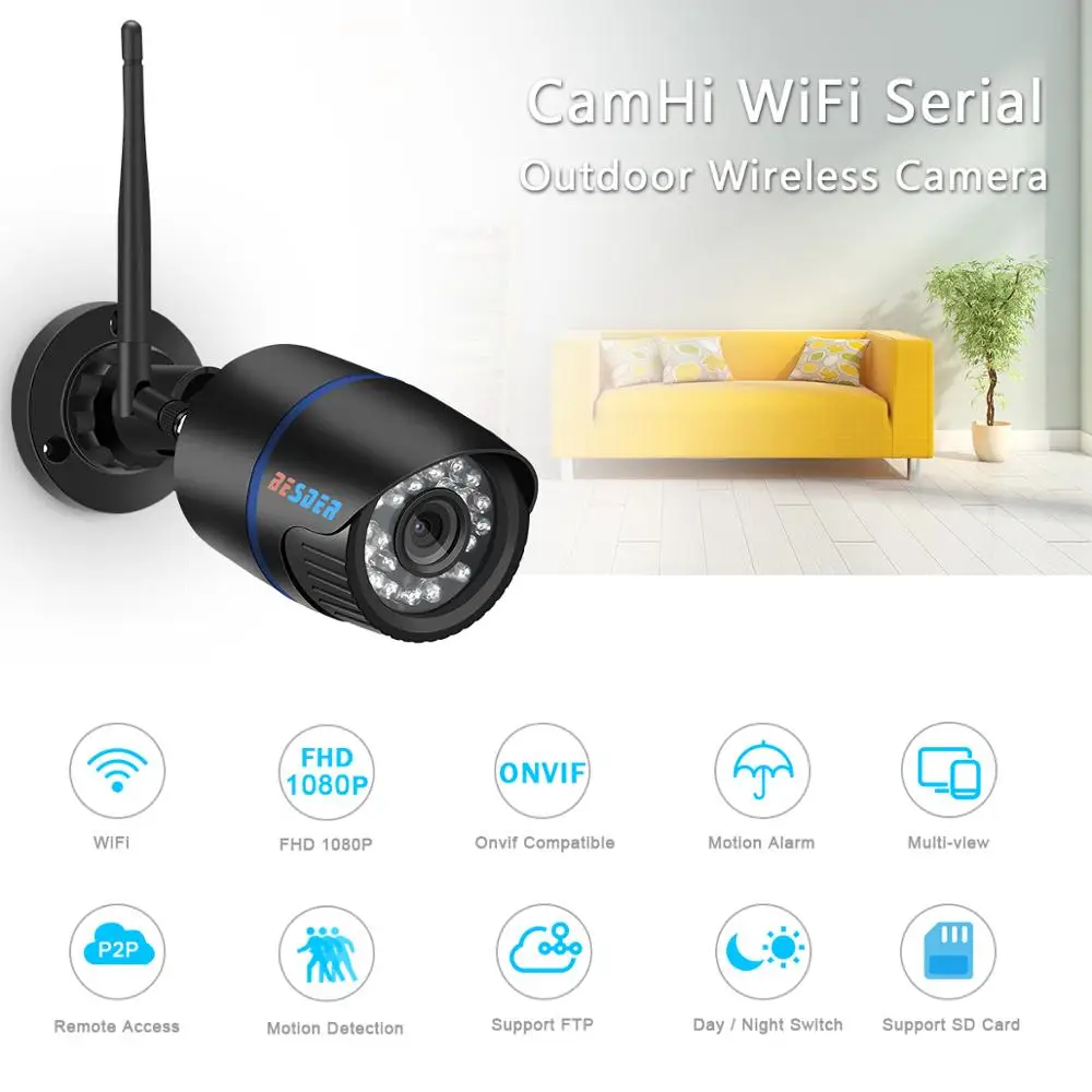 Besder 1080P FHD IP камера Wifi уличная камера безопасности Водонепроницаемая 20 м ночное видение Обнаружение движения ONVIF 2,0 P2P беспроводная камера