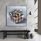 Граффити Художественная Картина на холсте магический куб плакаты и принты настенное искусство Кубик Рубика картина для гостиной кубик Декор для дома