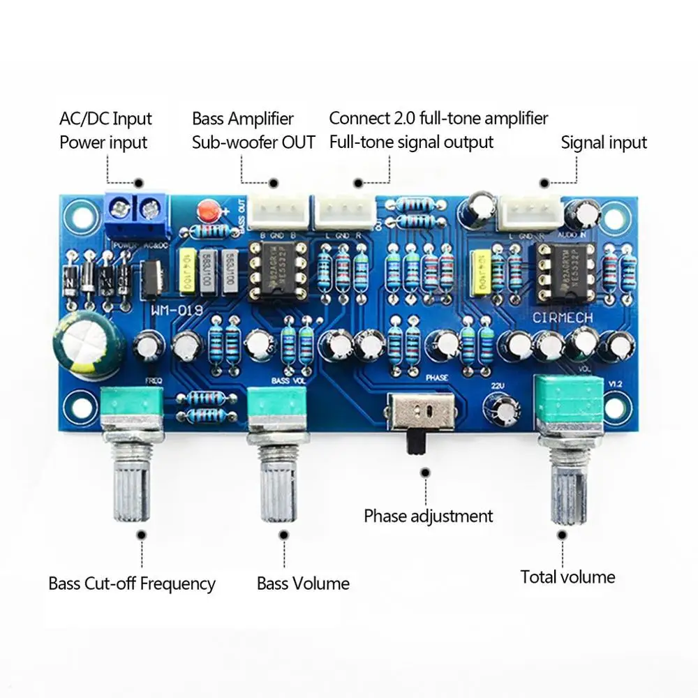 2 1 канальный сабвуфер предусилитель доска фильтр низких частот Плата усилителя