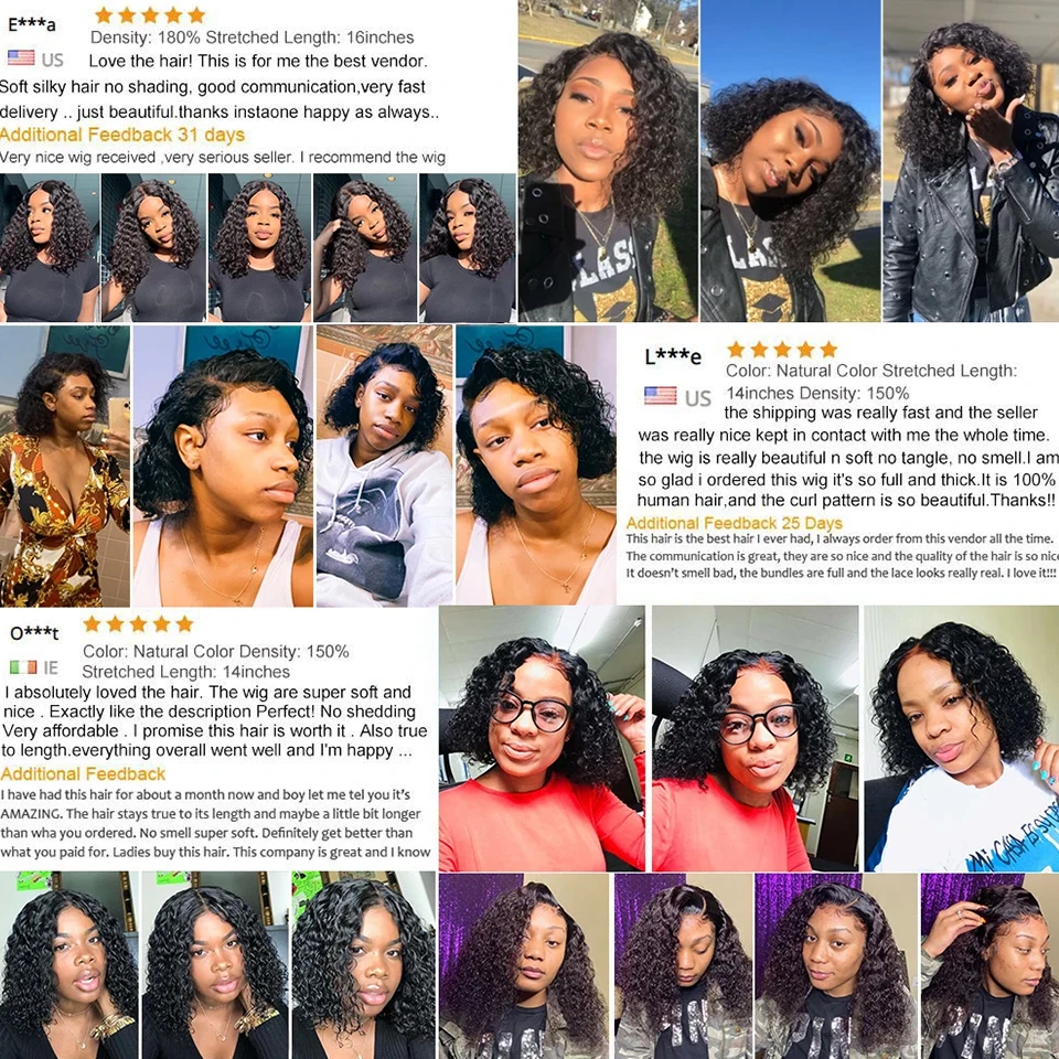 Бразильские кудрявые короткие волосы Remy парики из человеческих волос