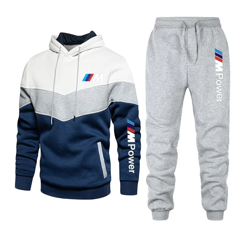 

Men's new brand printed BMW autumn and winter sports leisure fitness suit with a little HOODIE sweatshirt and pants men's sports