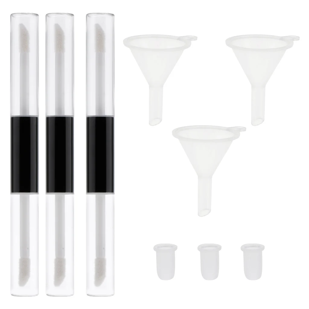 

Refillable Empty Lip Gloss Eyelash Container Vials Bottles Funnel Makeup DIY