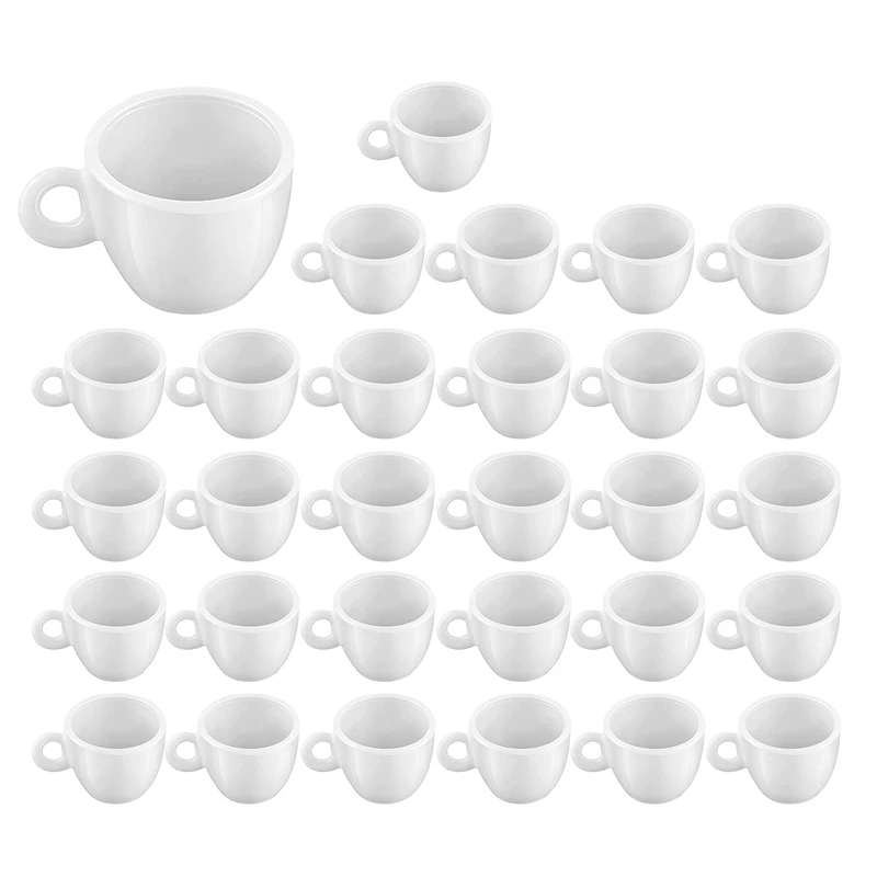 

30 PCS Dollhouse Kitchen Products Set Miniature Mini Coffee Cups Set Miniature Dollhouse Macaroon for Kid Gifts