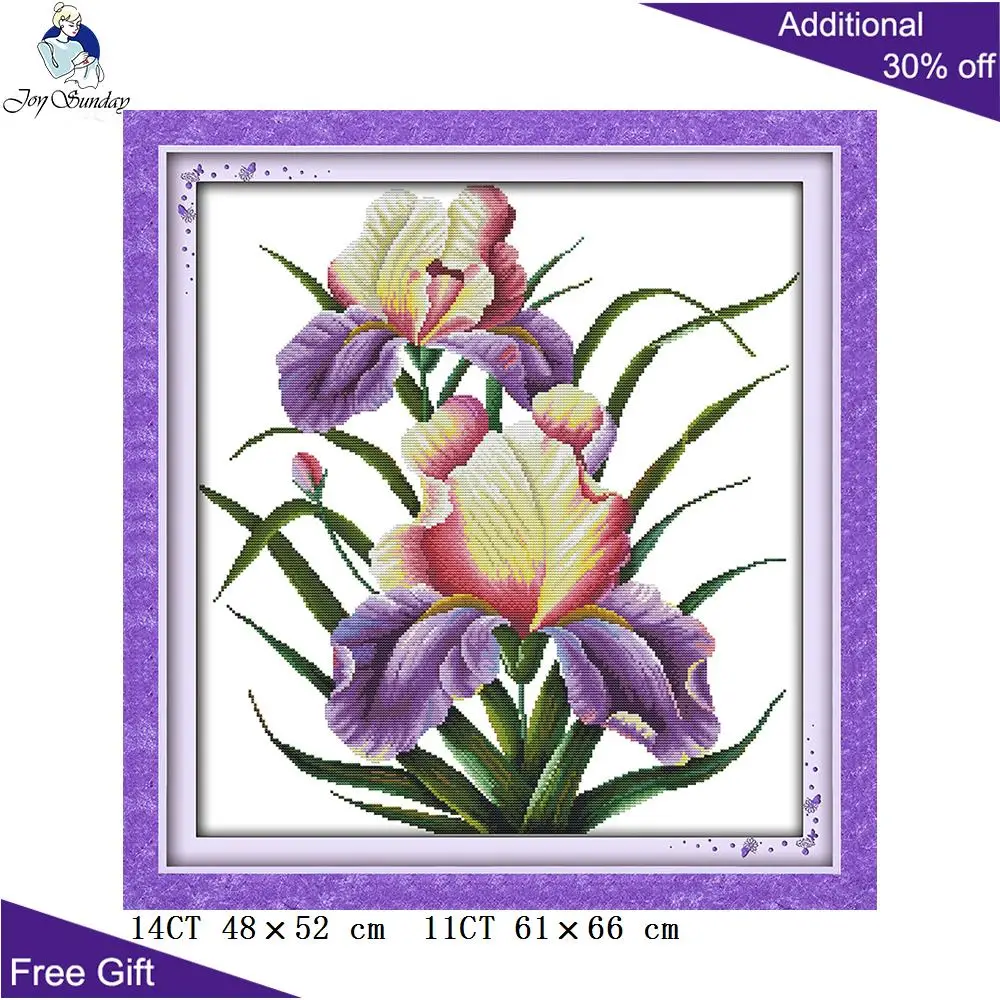 

Joy Sunday фиолетовый цветок вышивка крестиком H246 14CT 11CT Счетный и штампованный домашний декор остаются ароматы цветы наборы для вышивки крестиком